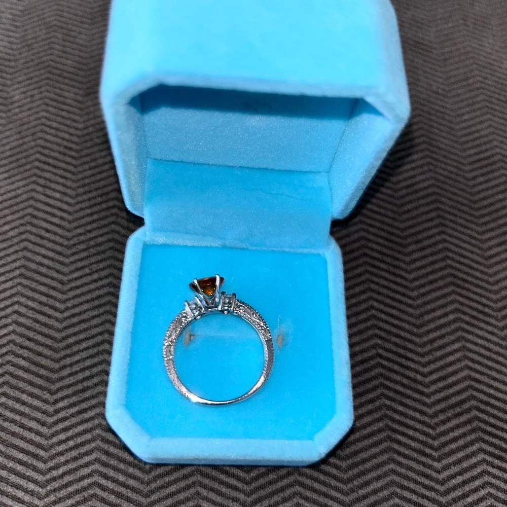 10Kt/Sterling Silver Ring with Cotrine Gemstone - Picture 7 of 7